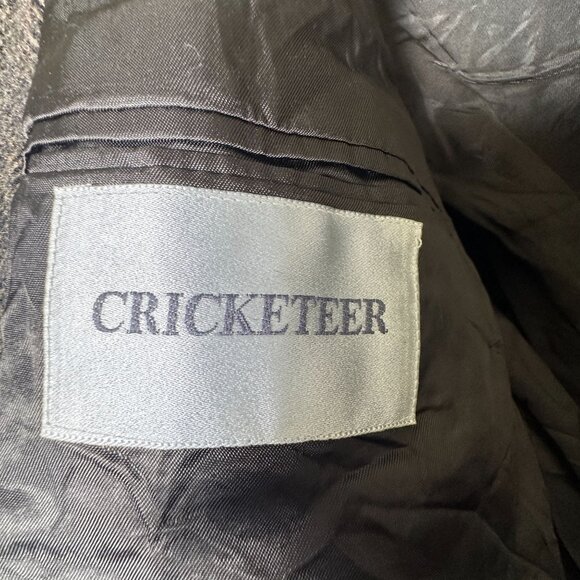 VTG Cricketeer Wool Blazer Sport Coat Jacket Men 46 Herringbone Brown 90s Prep - Picture 4 of 16